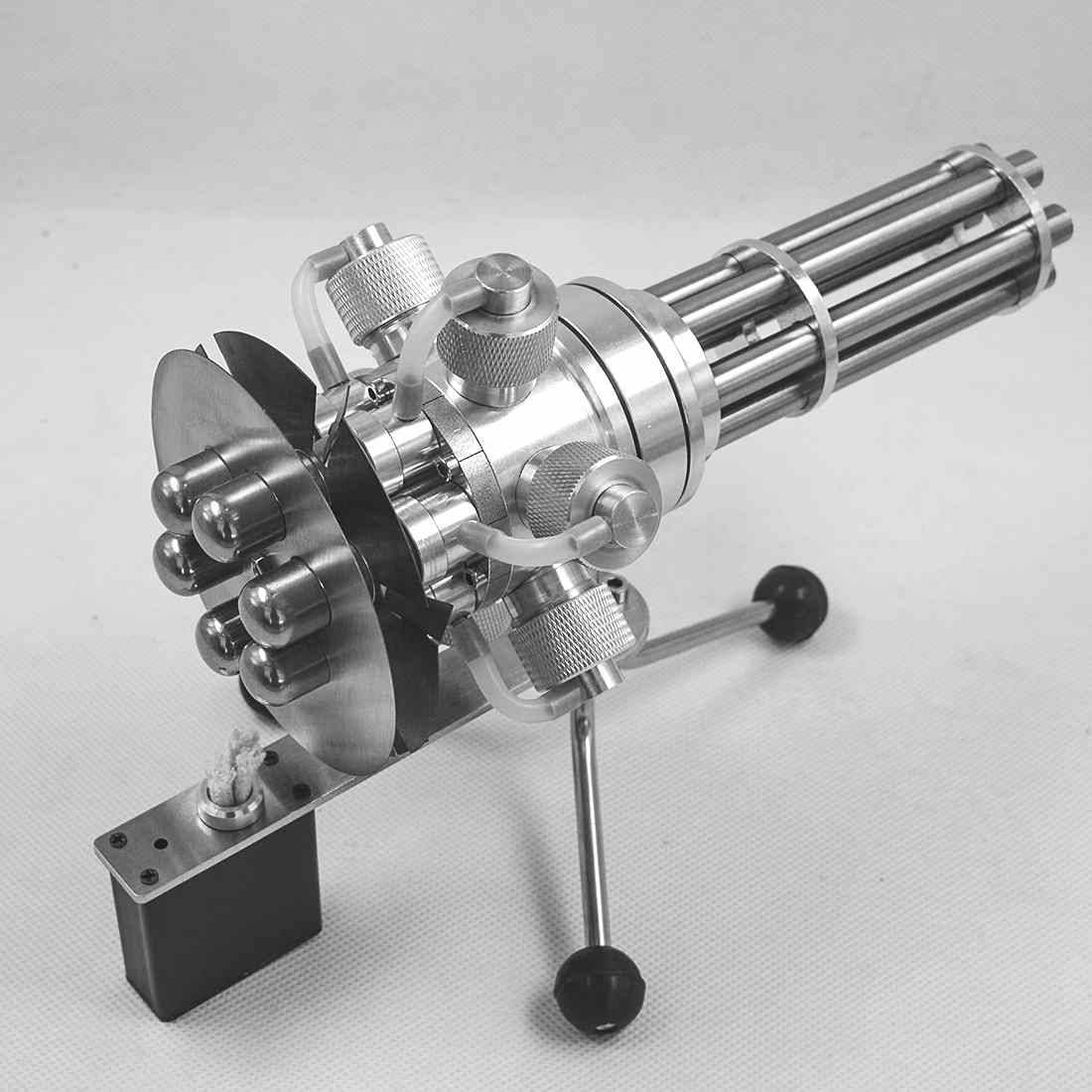 Six Cylinder Gatling Rotating Stirling Engine Model Metal Hot Air Motor Gift