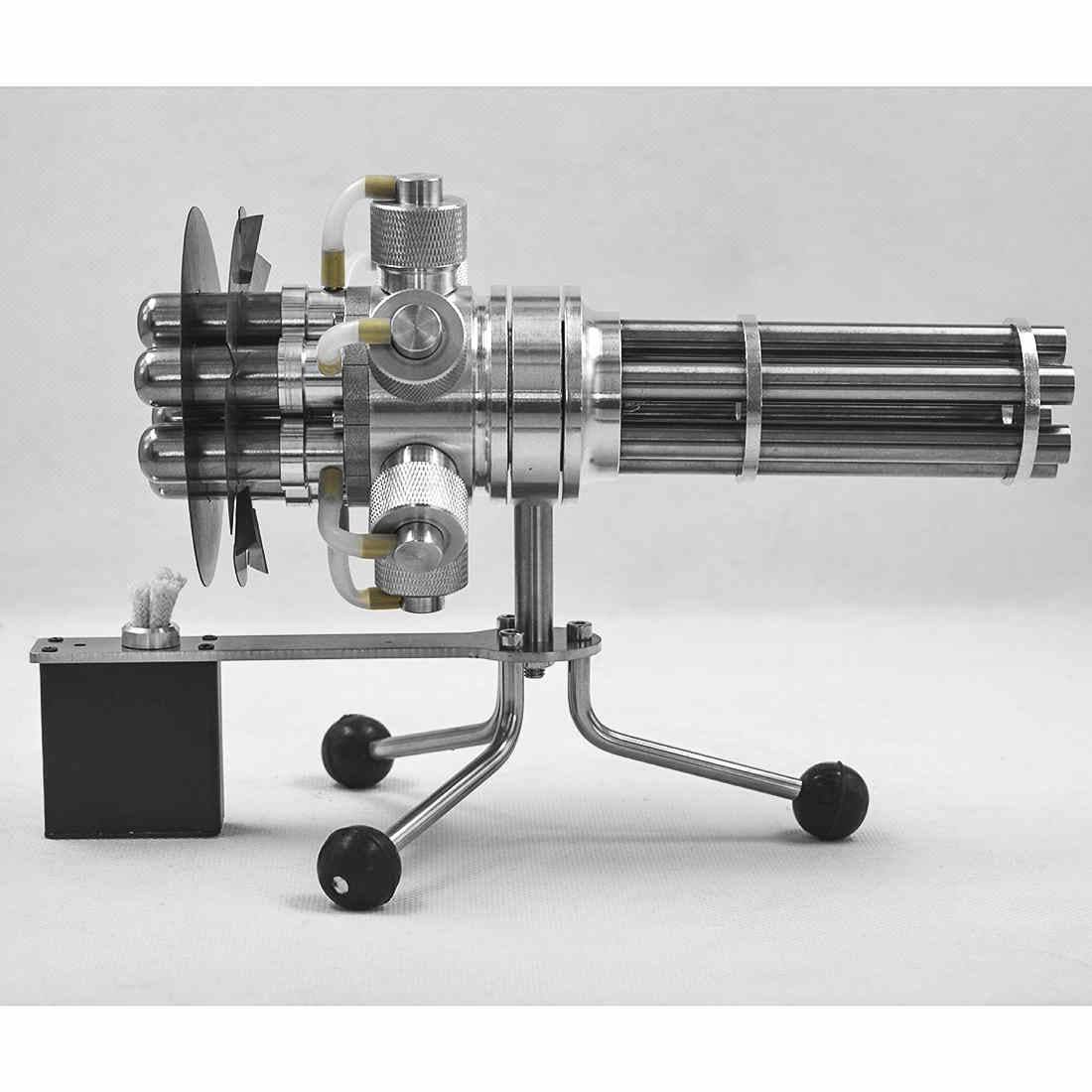 Six Cylinder Gatling Rotating Stirling Engine Model Metal Hot Air Motor Gift
