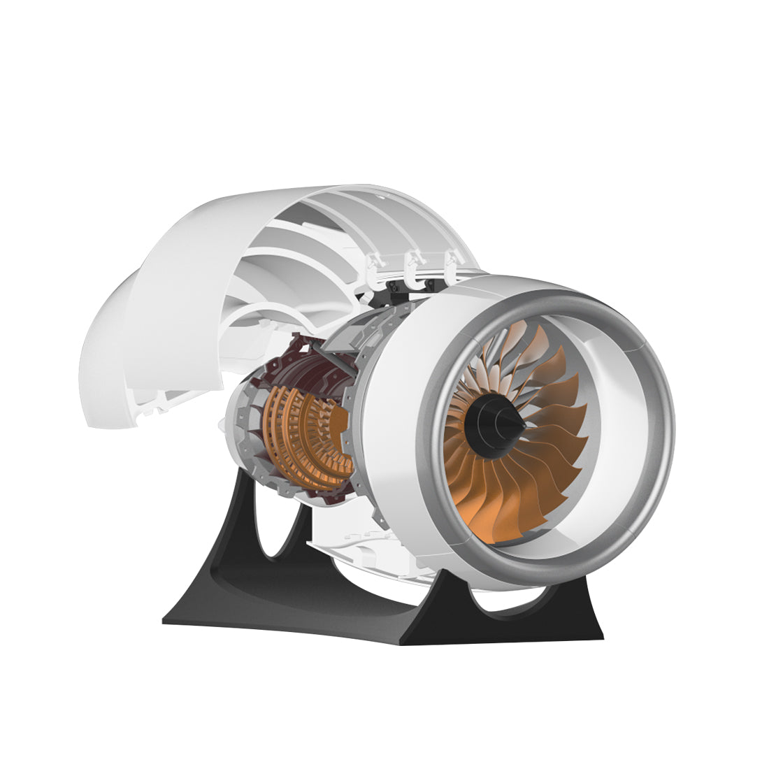 SkyMechman NTR-900 1/30 Scale Turbofan Engine Model Kit | Motorized A380 Jet Engine Replica with Nacelle-helloworld7