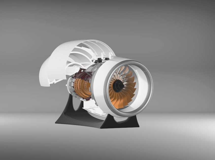 TR-900 DIY Turbofan Engine Model Kit with LED & Speed Control A380 Aviation Turbine Model-helloworld7
