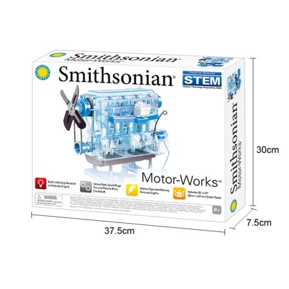 Smithsonian DIY Inline 4 Cylinder Car Engine Model Kit STEM Science Gift Blue