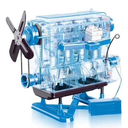 Smithsonian DIY Inline 4 Cylinder Car Engine Model Kit STEM Science Gift Blue