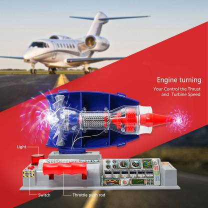 Smithsonian Electric Jet Engine Model Kit DIY Turbofan STEM Science Toy with Lights & Speed Control-helloworld7