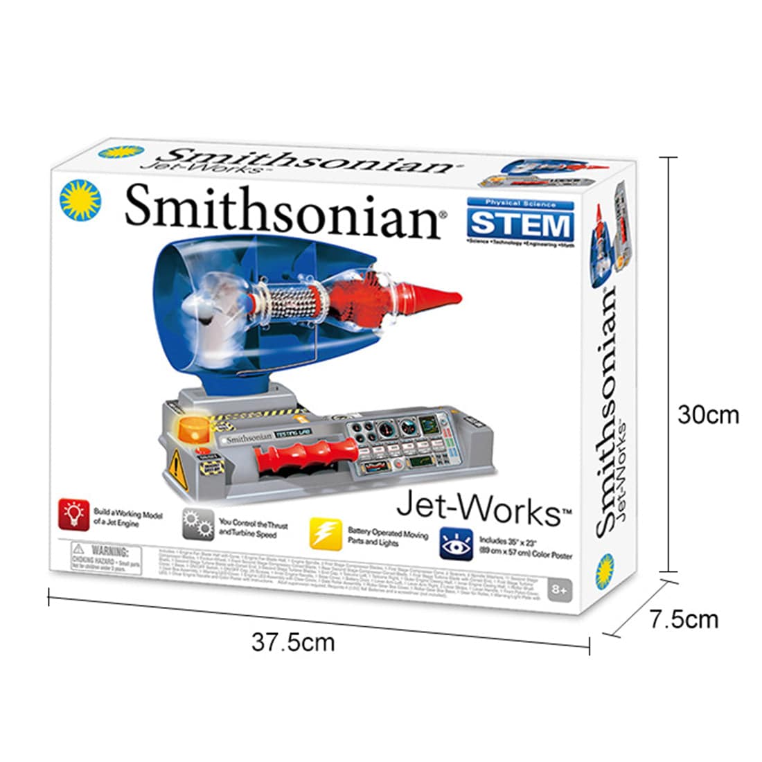 Smithsonian Electric Jet Engine Model Kit DIY Turbofan STEM Science Toy with Lights & Speed Control-helloworld7