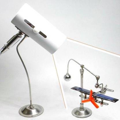 Solar Powered Aircraft Balance Model Physics Science Toy with Auxiliary Lamp Desk Gadget