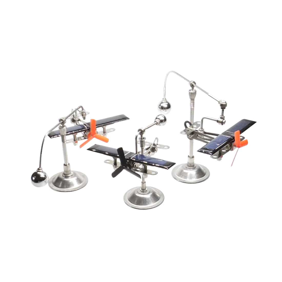 Solar Powered Aircraft Balance Model Physics Science Toy with Auxiliary Lamp Desk Gadget
