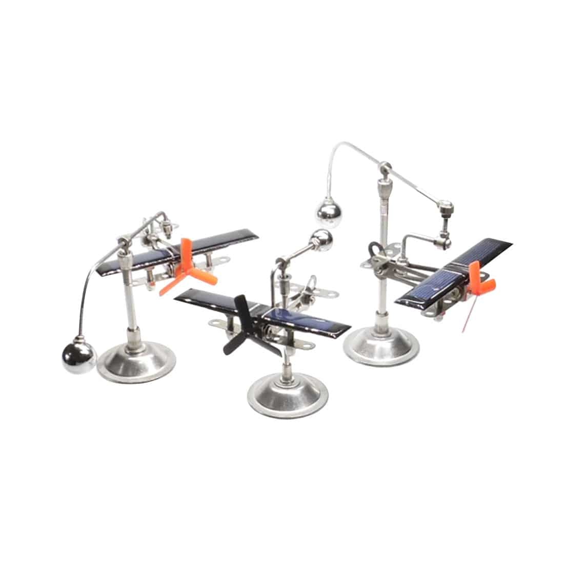 Solar Powered Aircraft Balance Model Physics Science Toy with Auxiliary Lamp Desk Gadget