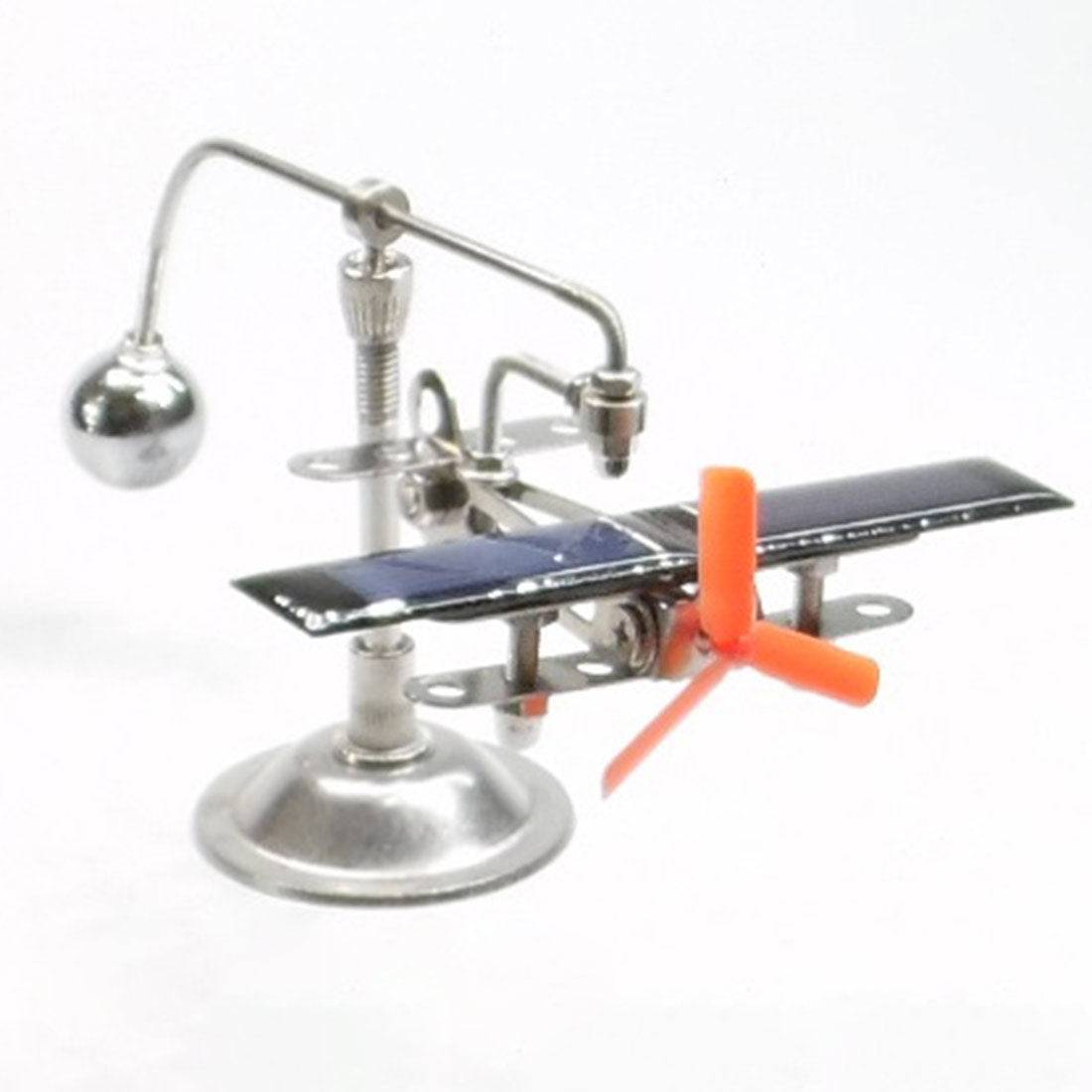 Solar Powered Aircraft Balance Model Physics Science Toy with Auxiliary Lamp Desk Gadget