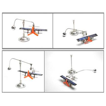 Solar Powered Aircraft Balance Model Physics Science Toy with Auxiliary Lamp Desk Gadget