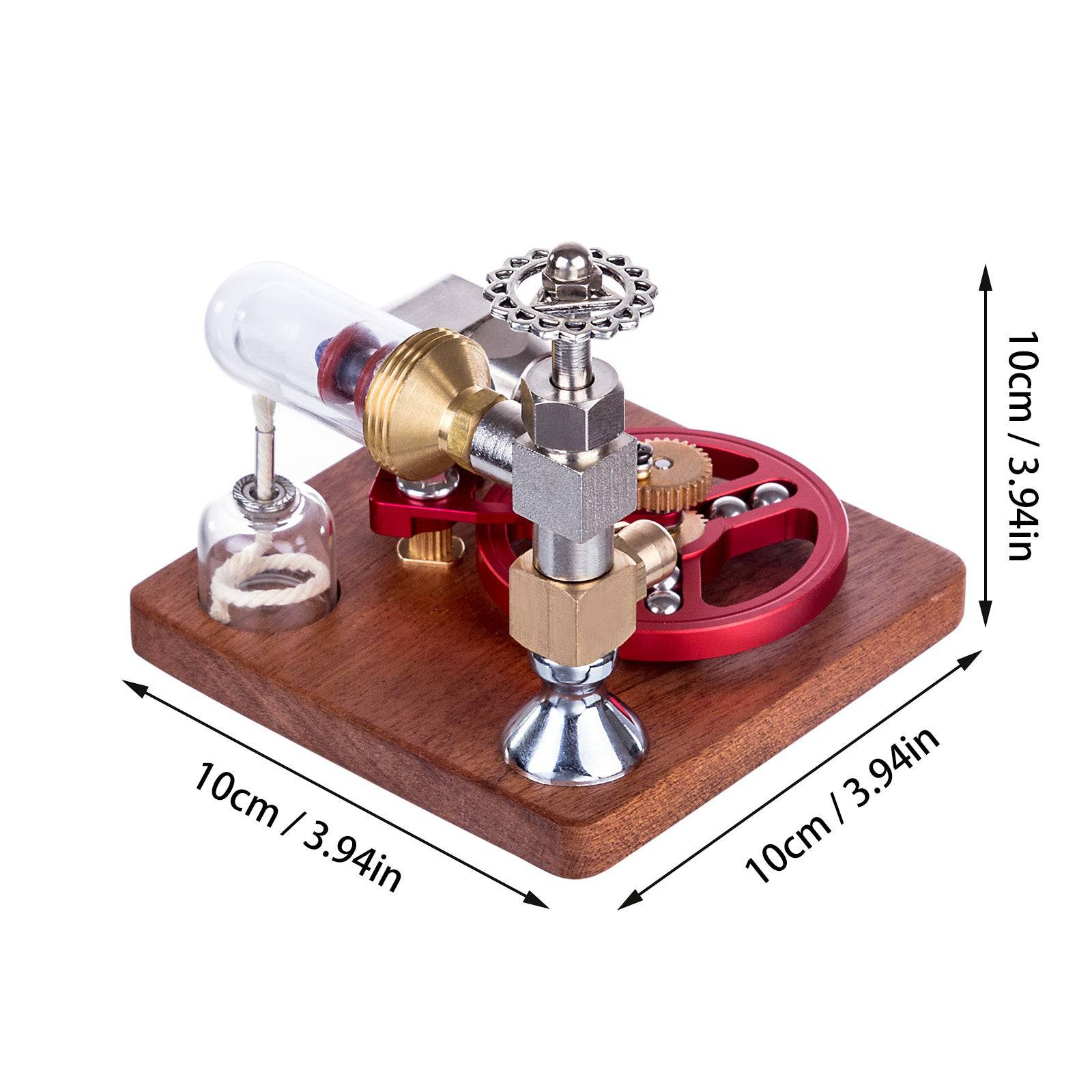 Speed Controlled Stirling Engine Model Red Metal Physics Experiment Toy with Regulator
