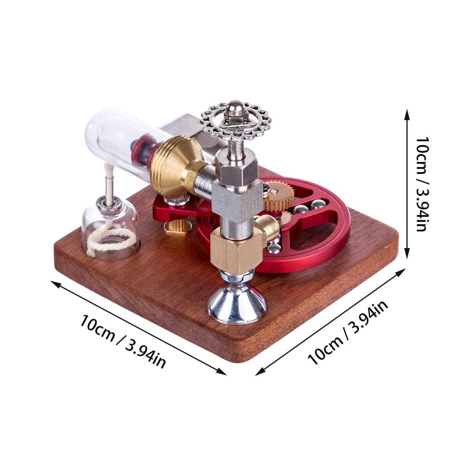 Speed Controlled Stirling Engine Model Red Metal Physics Experiment Toy with Regulator