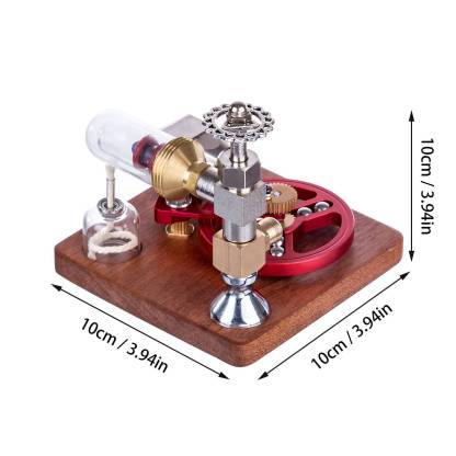 Speed Controlled Stirling Engine Model Red Metal Physics Experiment Toy with Regulator