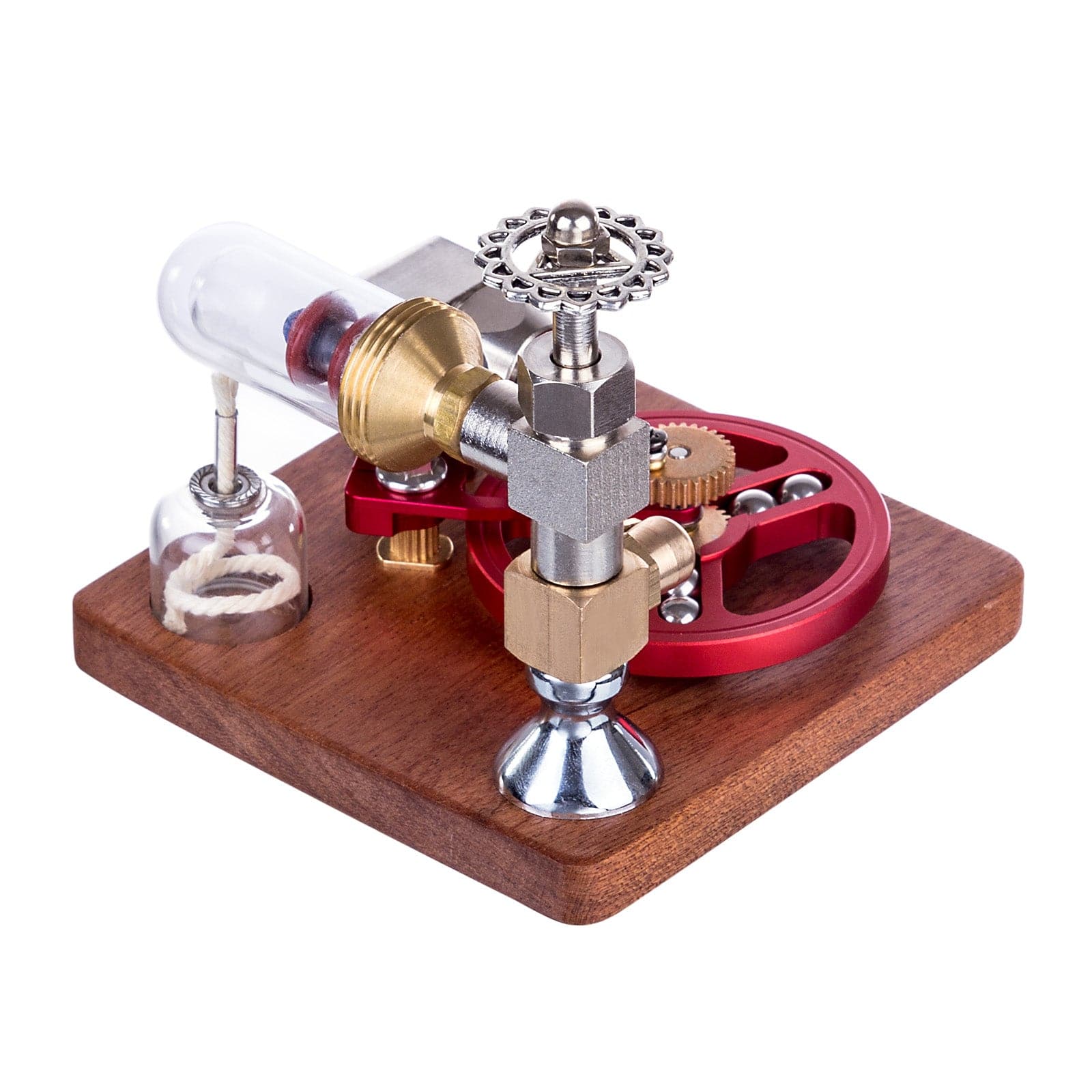 Speed Controlled Stirling Engine Model Red Metal Physics Experiment Toy with Regulator