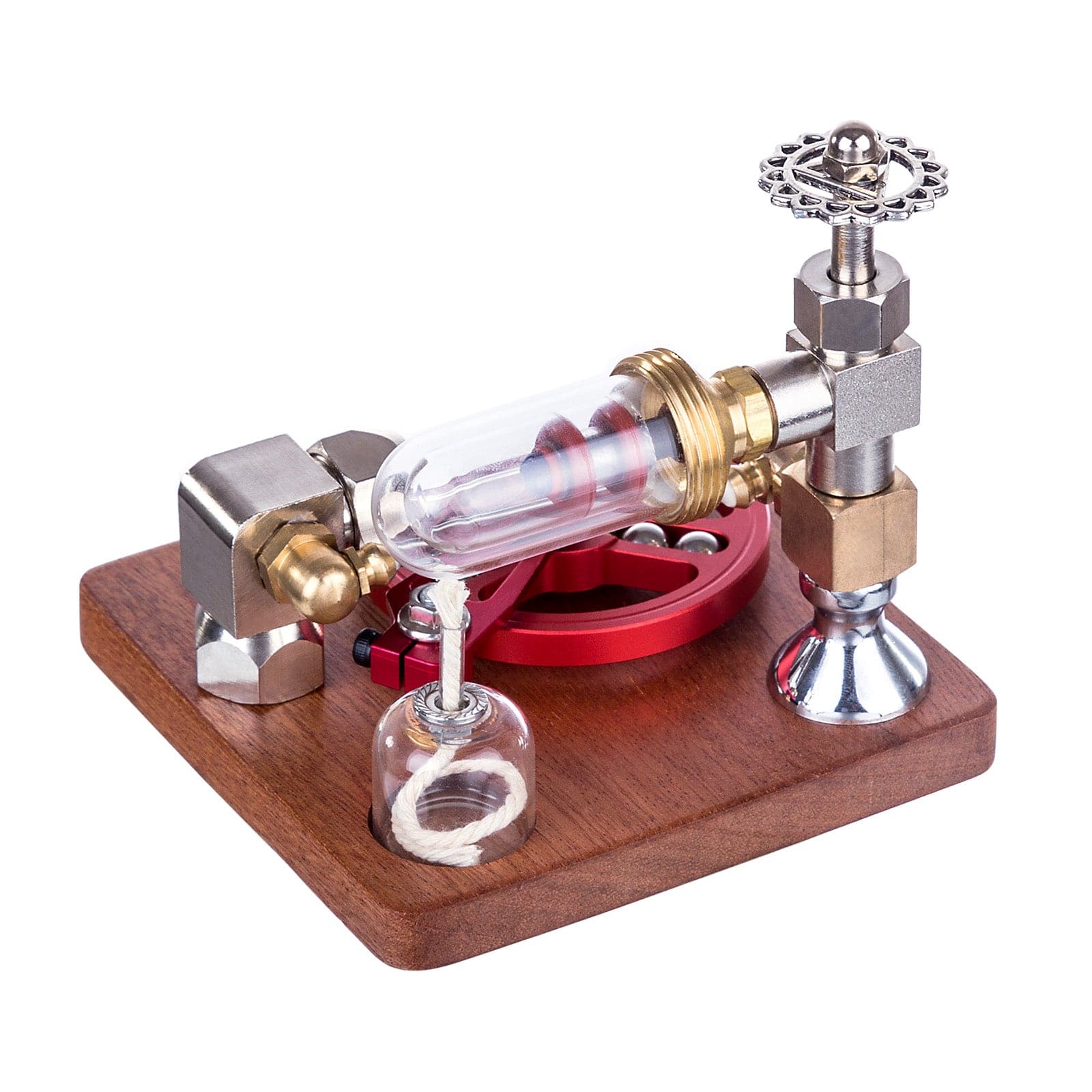 Speed Controlled Stirling Engine Model Red Metal Physics Experiment Toy with Regulator
