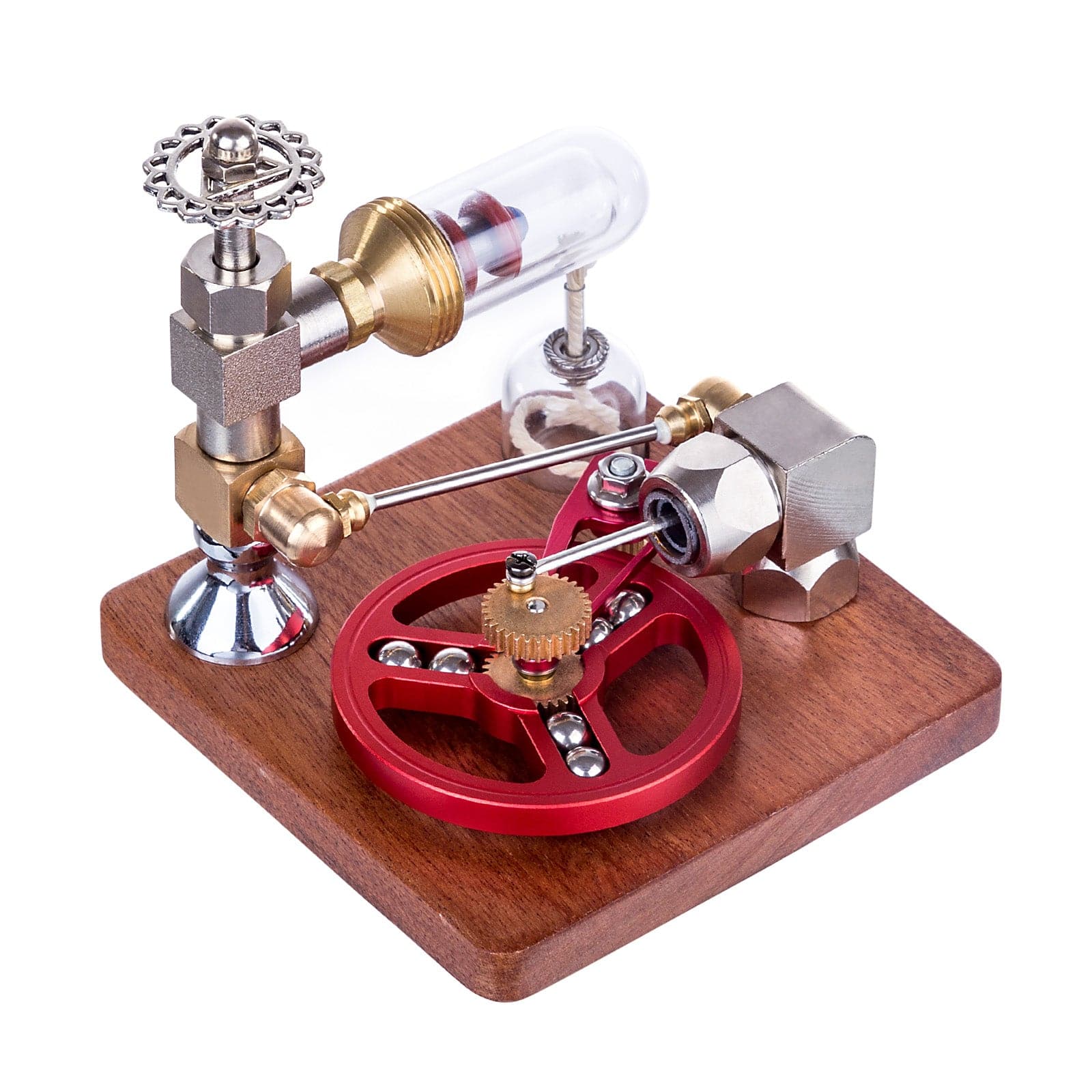 Speed Controlled Stirling Engine Model Red Metal Physics Experiment Toy with Regulator