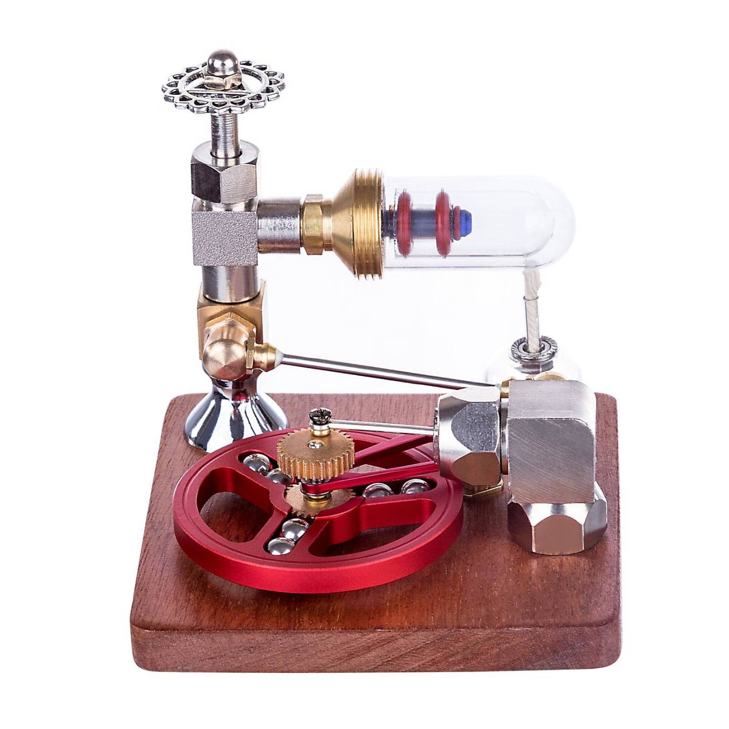 Speed Controlled Stirling Engine Model Red Metal Physics Experiment Toy with Regulator