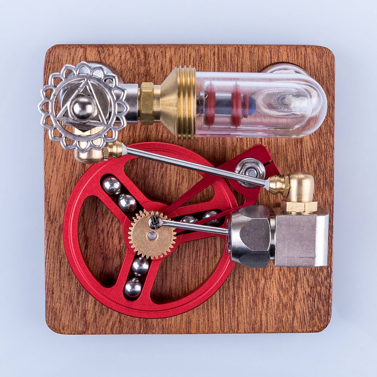 Speed Controlled Stirling Engine Model Red Metal Physics Experiment Toy with Regulator