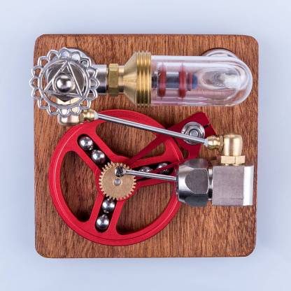 Speed Controlled Stirling Engine Model Red Metal Physics Experiment Toy with Regulator