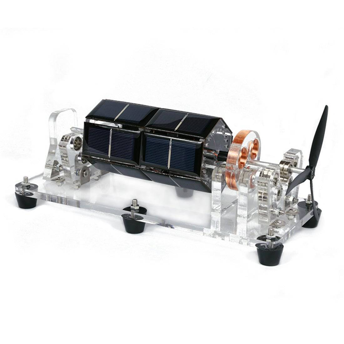 Stark U-Shaped 6-Sided Solar Magnetic Levitation Motor Model with Fan Blade Science Gift