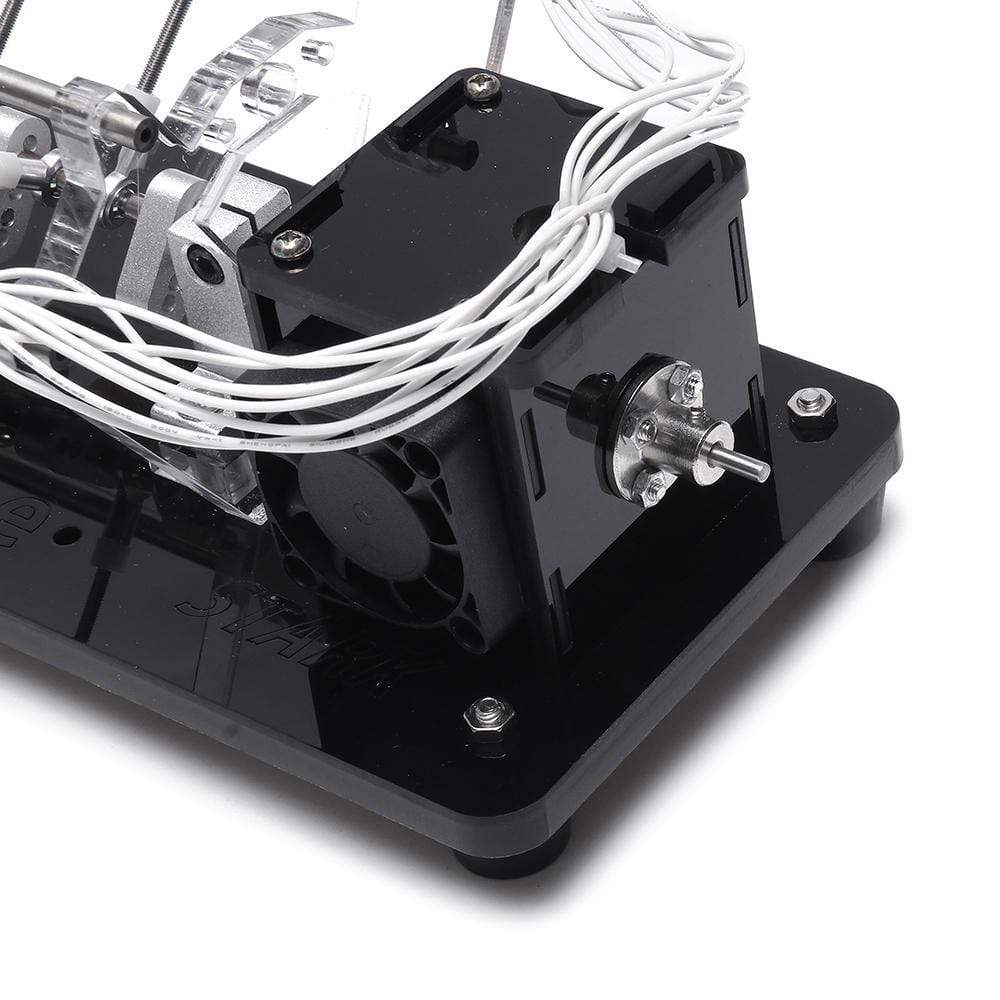 Stark V8 Electromagnetic Engine Model Hall Effect Solenoid Motor with LED & Carbon Fiber