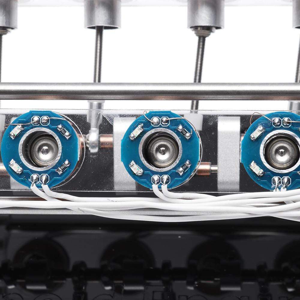 Stark V8 Electromagnetic Engine Model Hall Effect Solenoid Motor with LED & Carbon Fiber