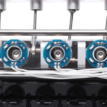 Stark V8 Electromagnetic Engine Model Hall Effect Solenoid Motor with LED & Carbon Fiber