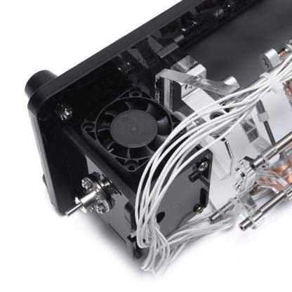 Stark V8 Electromagnetic Engine Model Hall Effect Solenoid Motor with LED & Carbon Fiber