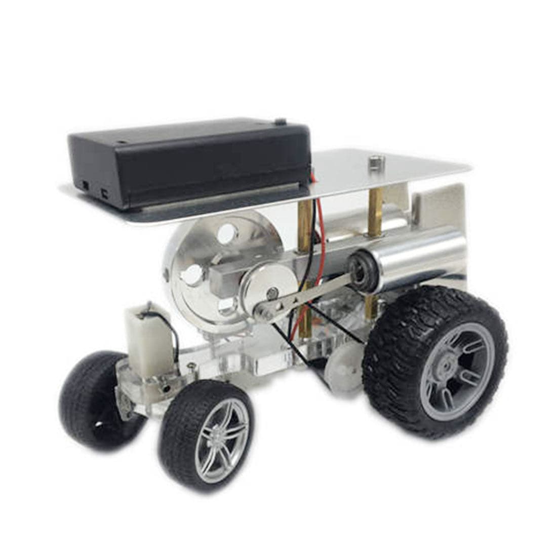 Steerable Stirling Engine Car Model Vehicle Physics Science Experiment Gift