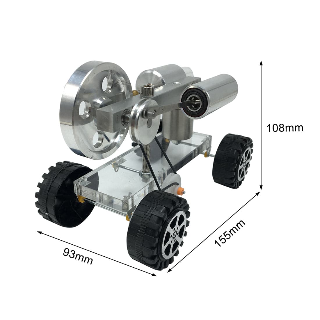 Stirling Engine Powered Car Model Vehicle Physics Science Experiment Gift