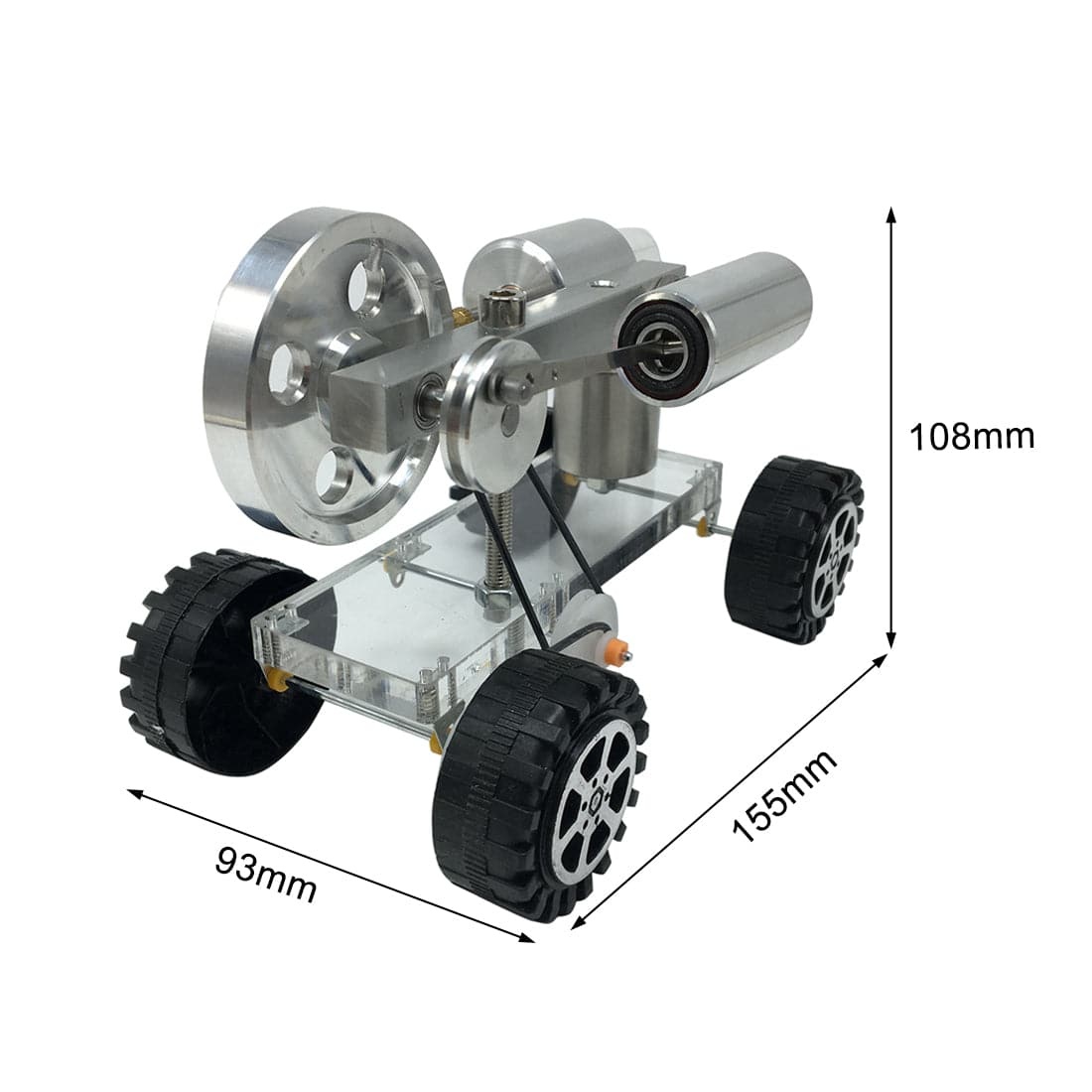 Stirling Engine Powered Car Model Vehicle Physics Science Experiment Gift