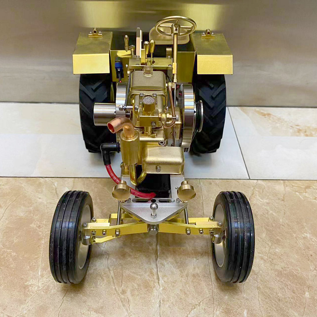 T12 Gas-Powered Scale Tractor Model 1.6cc Water-Cooled Engine Metal Farm Vehicle with 3-Speed Transmission