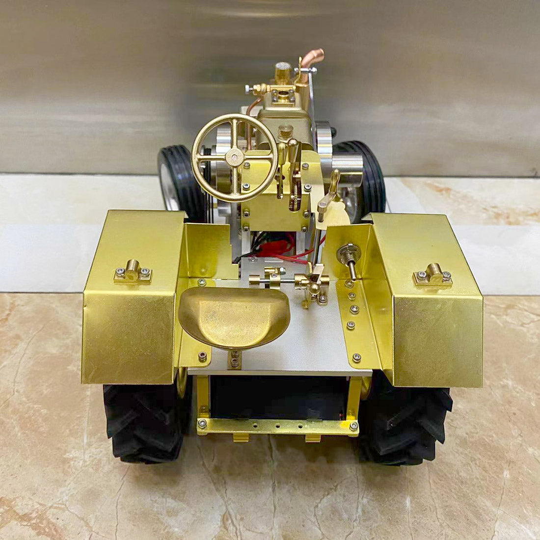 T12 Gas-Powered Scale Tractor Model 1.6cc Water-Cooled Engine Metal Farm Vehicle with 3-Speed Transmission