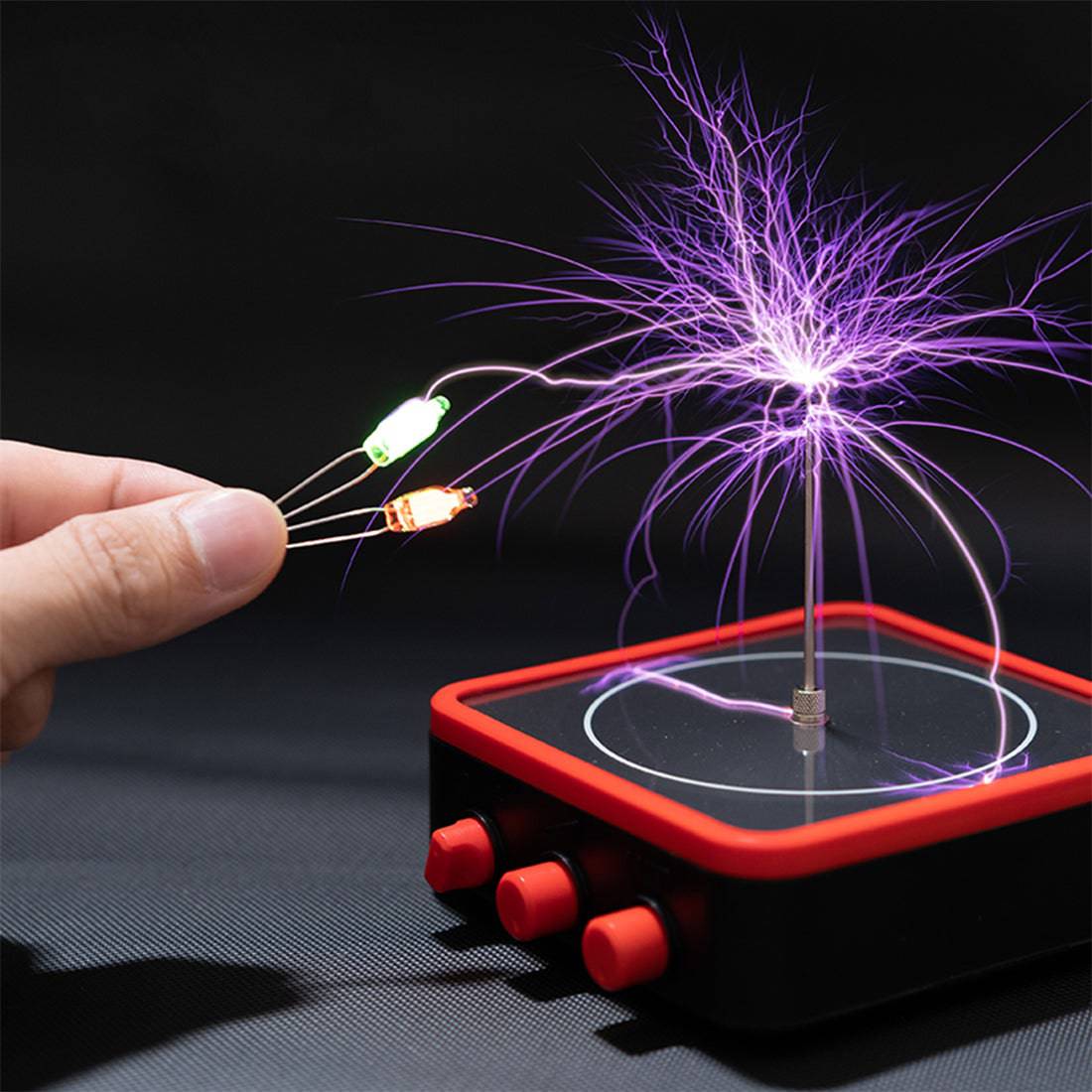 TC10 Red Flat Panel Bluetooth Music Tesla Coil Touchable Arc Plasma Speaker Science Toy-helloworld7