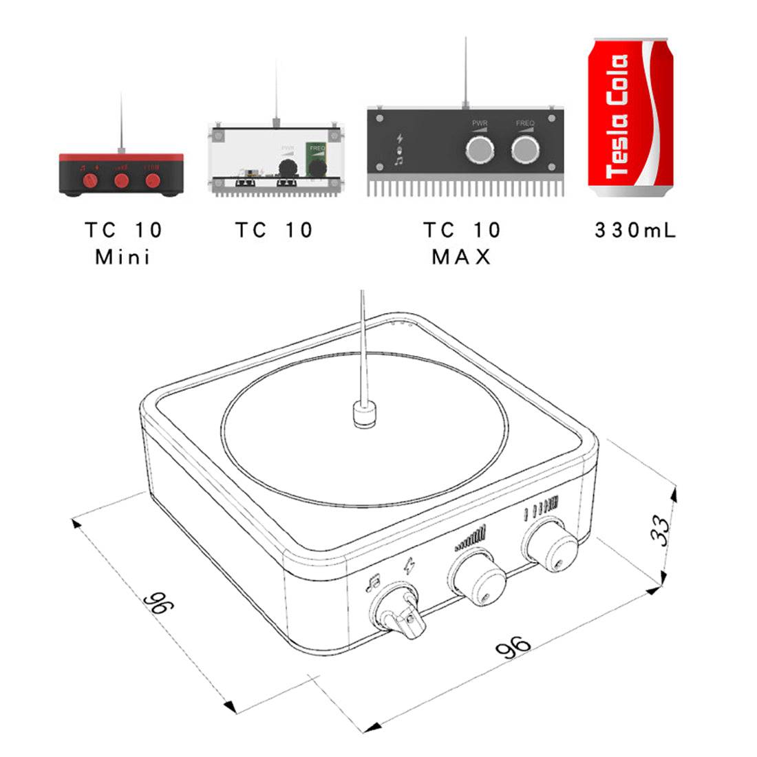 TC10 Red Flat Panel Bluetooth Music Tesla Coil Touchable Arc Plasma Speaker Science Toy-helloworld7