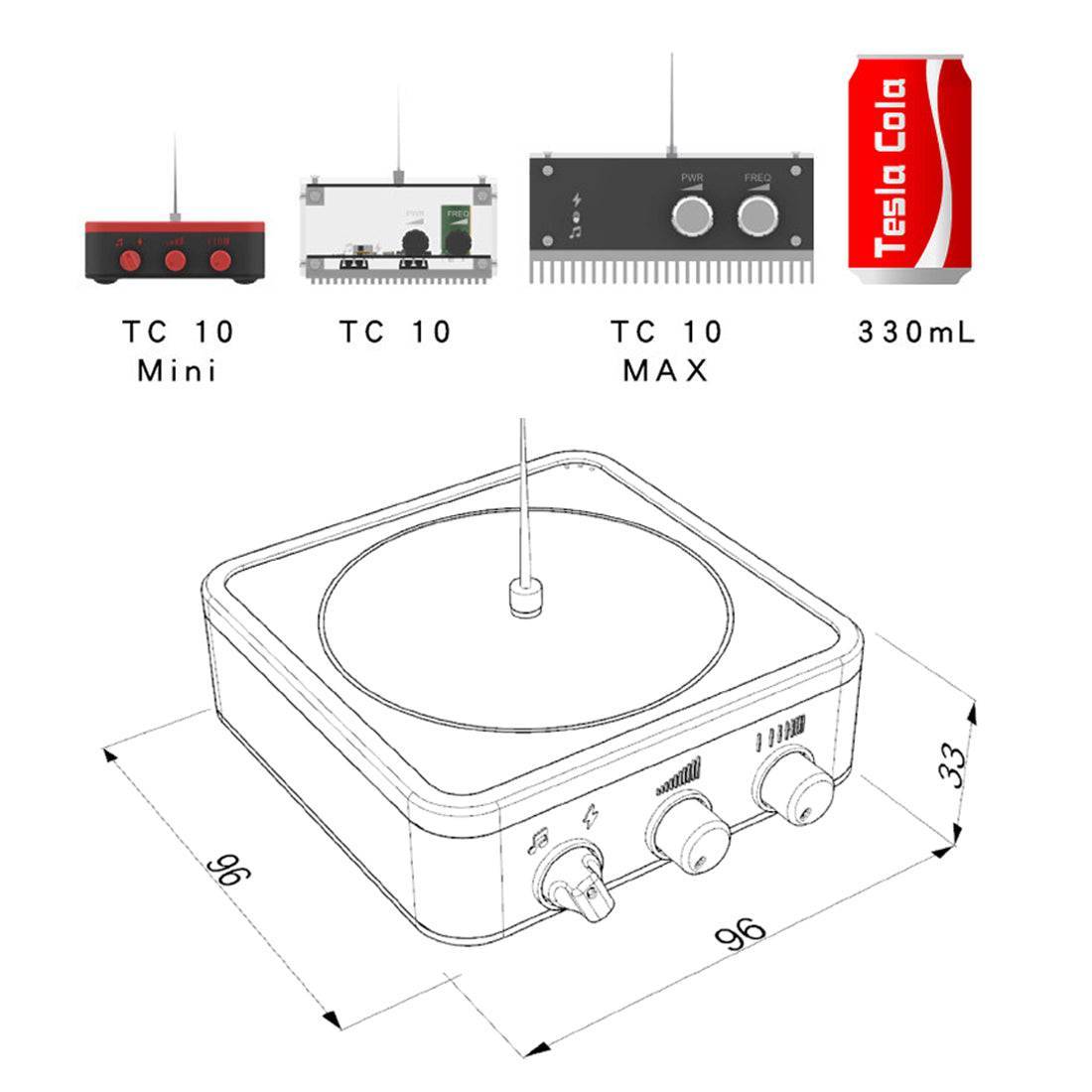 TC10 Red Flat Panel Bluetooth Music Tesla Coil Touchable Arc Plasma Speaker Science Toy-helloworld7