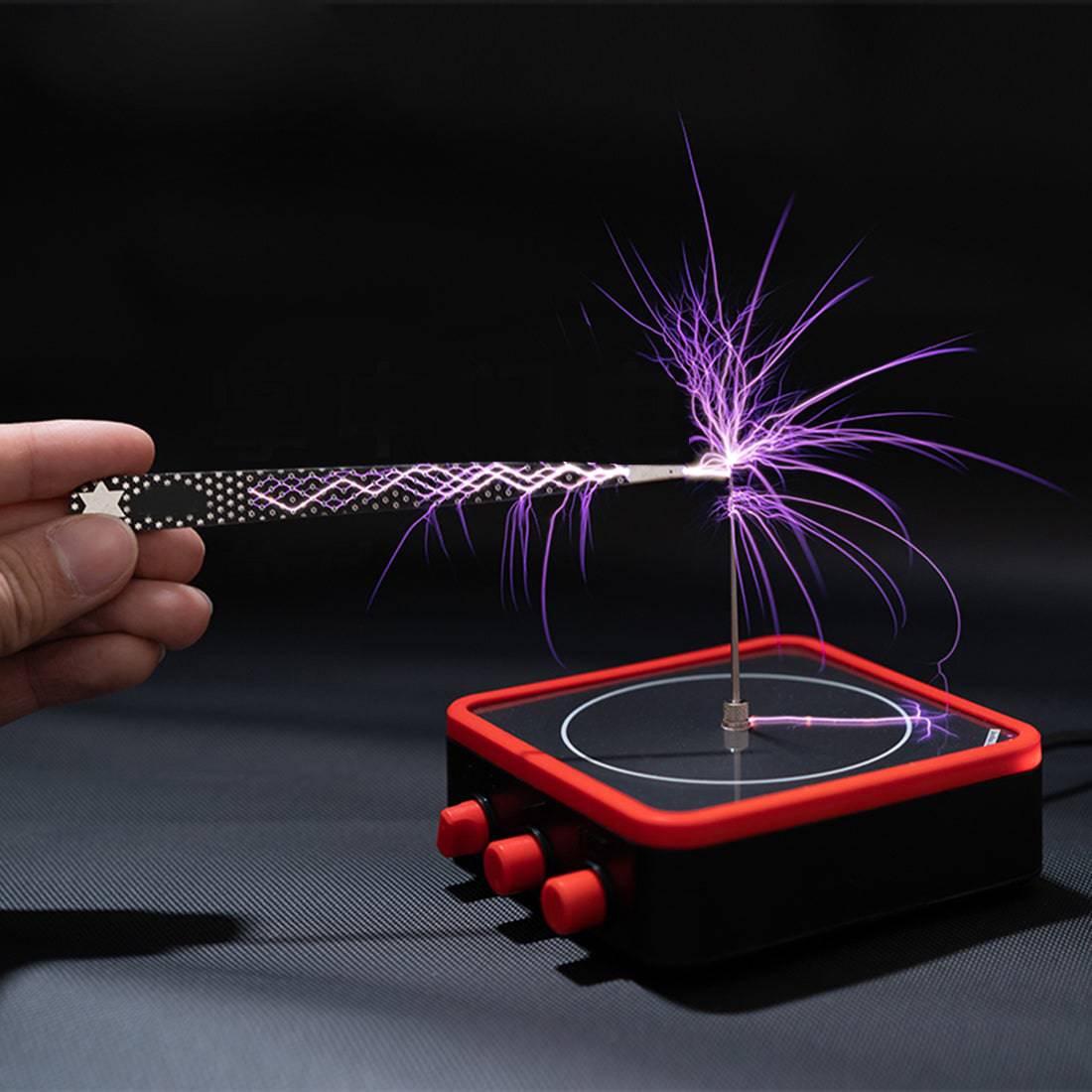 TC10 Red Flat Panel Bluetooth Music Tesla Coil Touchable Arc Plasma Speaker Science Toy-helloworld7