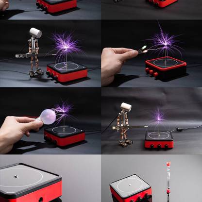 TC10 Red Flat Panel Bluetooth Music Tesla Coil Touchable Arc Plasma Speaker Science Toy-helloworld7