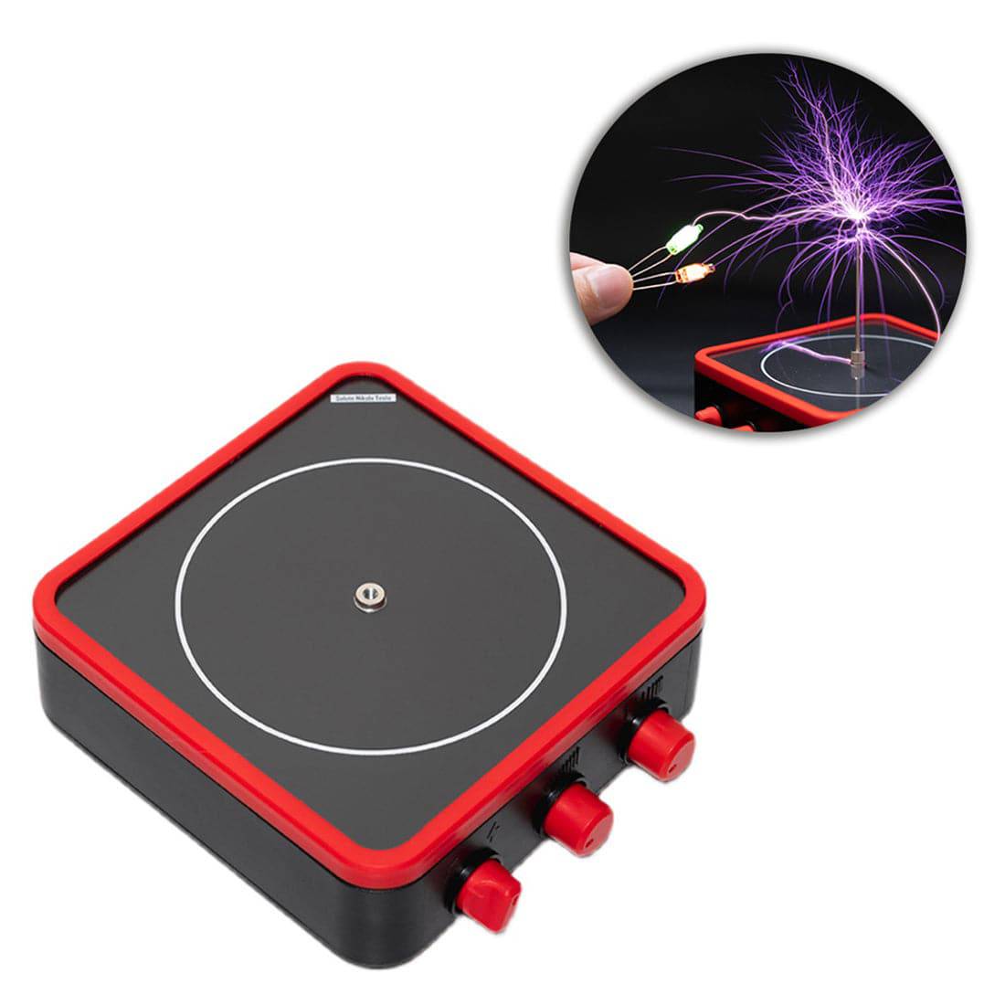 TC10 Red Flat Panel Bluetooth Music Tesla Coil Touchable Arc Plasma Speaker Science Toy-helloworld7