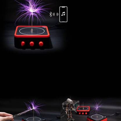 TC10 Red Flat Panel Bluetooth Music Tesla Coil Touchable Arc Plasma Speaker Science Toy-helloworld7