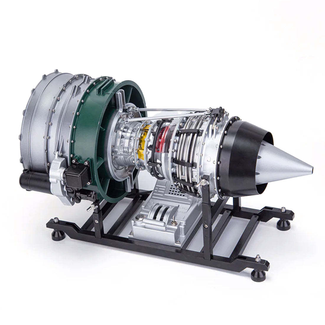 TECHING 1/10 Scale Twin-Spool Turbofan Engine Model Kit All-Metal DIY Aviation Turbine with Sound & Throttle-helloworld7