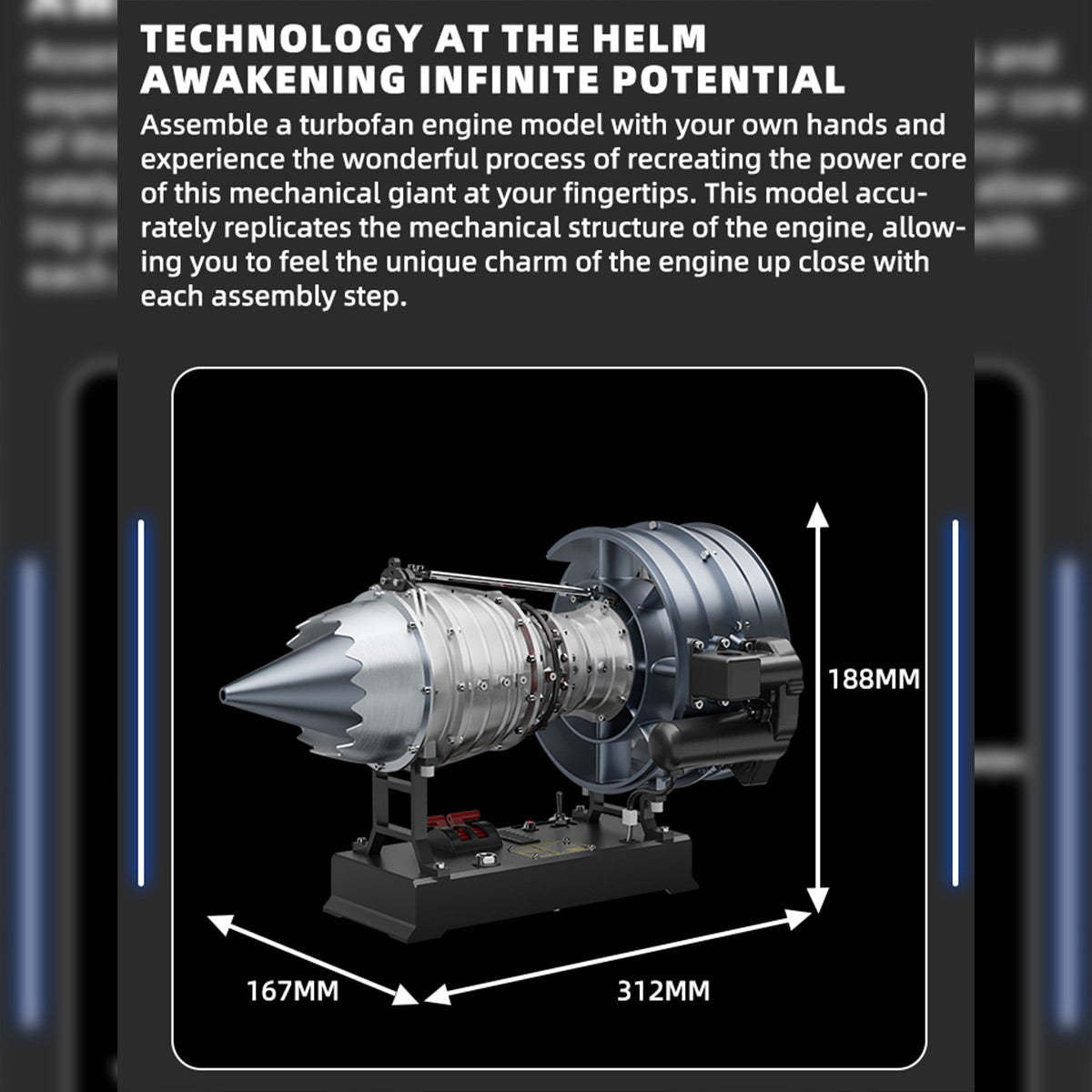 TECHING 1/12 Scale Dual Spool Turbofan Engine Model Kit | Build Your Own Metal Jet Engine-helloworld7