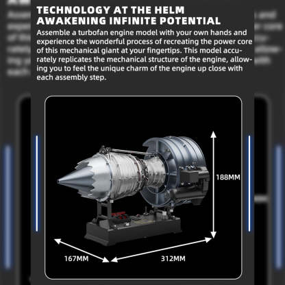 TECHING 1/12 Scale Dual Spool Turbofan Engine Model Kit | Build Your Own Metal Jet Engine-helloworld7
