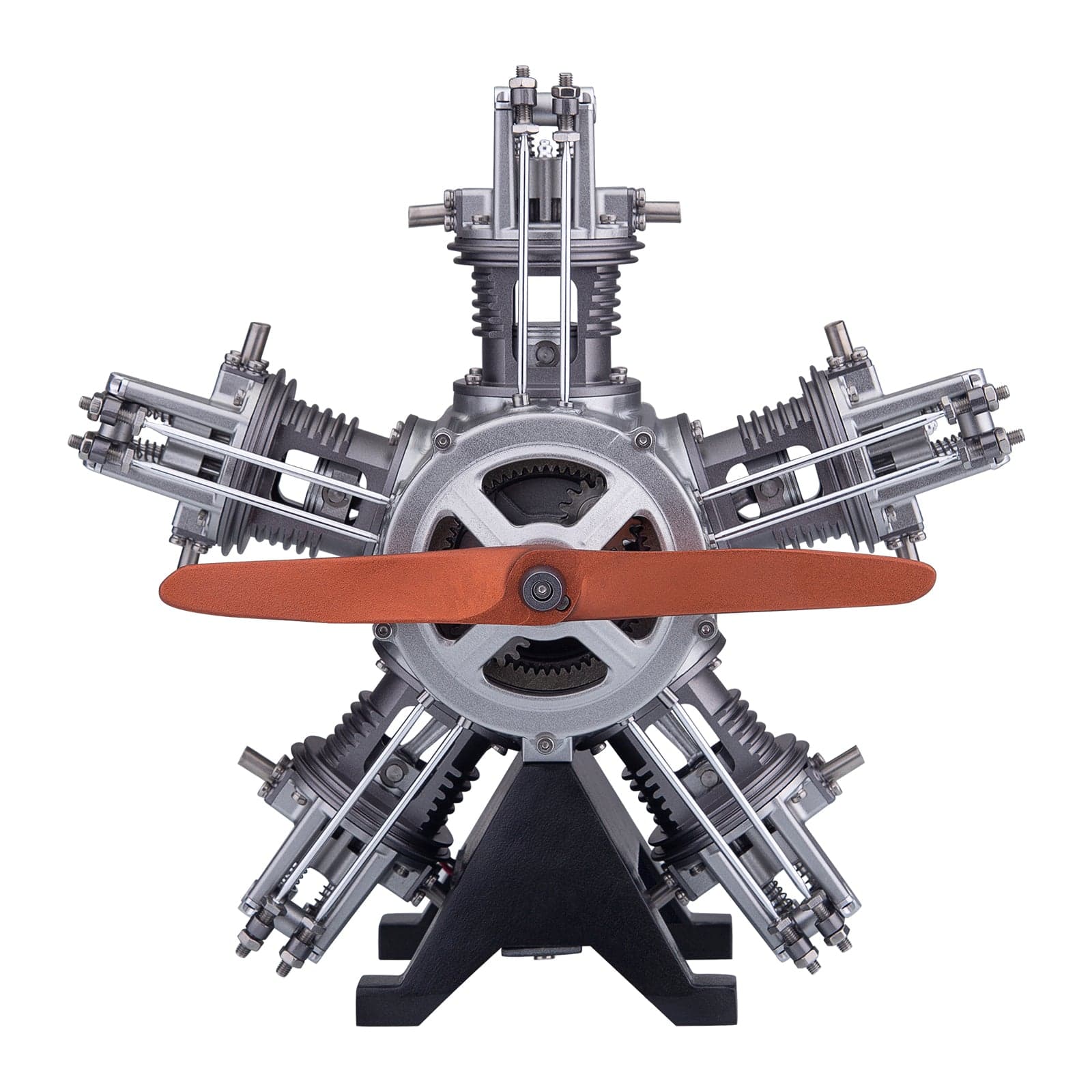 TECHING 1/6 Scale 5-Cylinder Radial Engine Model Kit Metal DIY Assembly Electric Motor STEM Gift-helloworld7