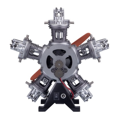 TECHING 1/6 Scale 5-Cylinder Radial Engine Model Kit Metal DIY Assembly Electric Motor STEM Gift-helloworld7