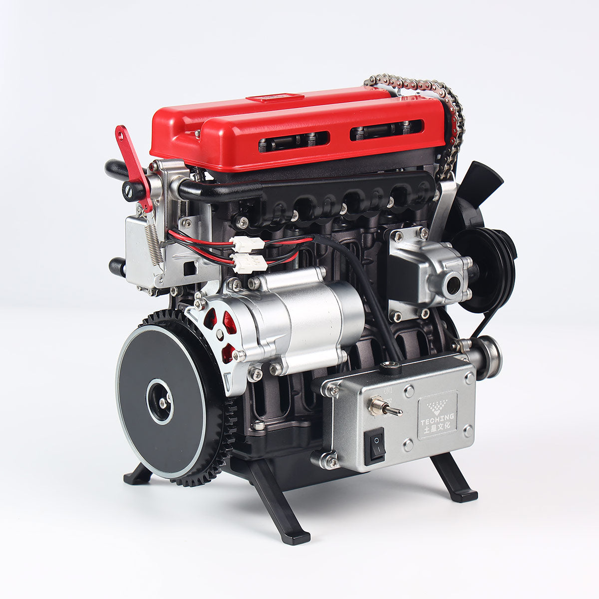 TECHING DM111 DIY 4-Cylinder Turbocharged Engine Model Kit – All-Metal STEM Gift-helloworld7