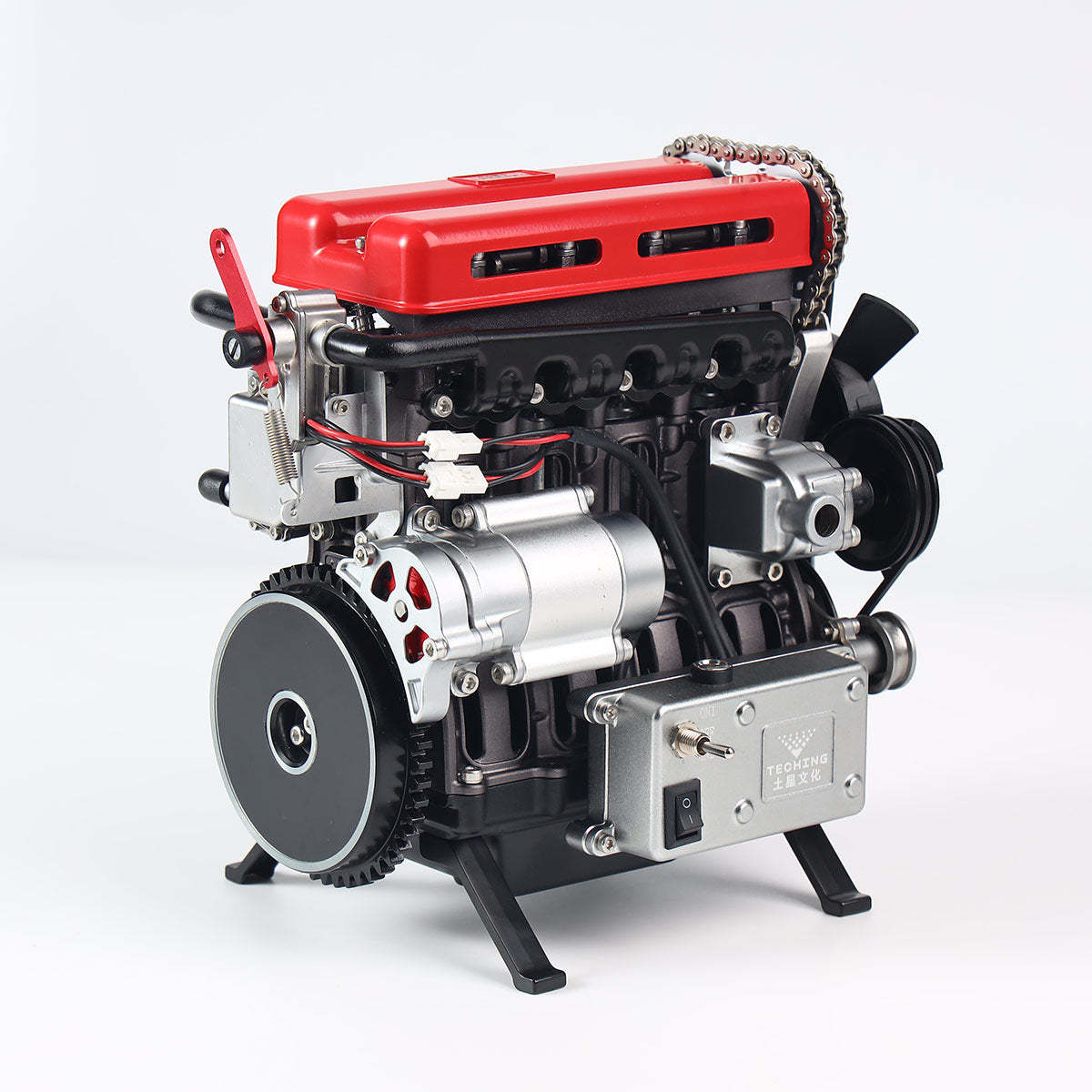 TECHING DM111 DIY 4-Cylinder Turbocharged Engine Model Kit – All-Metal STEM Gift-helloworld7