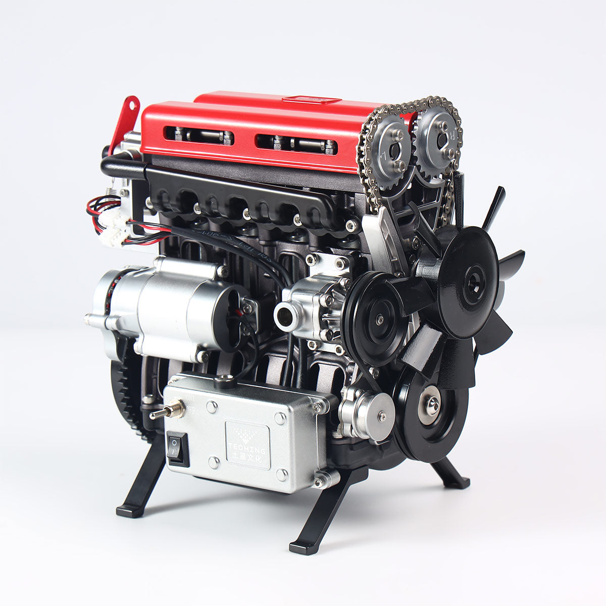 TECHING DM111 DIY 4-Cylinder Turbocharged Engine Model Kit – All-Metal STEM Gift-helloworld7