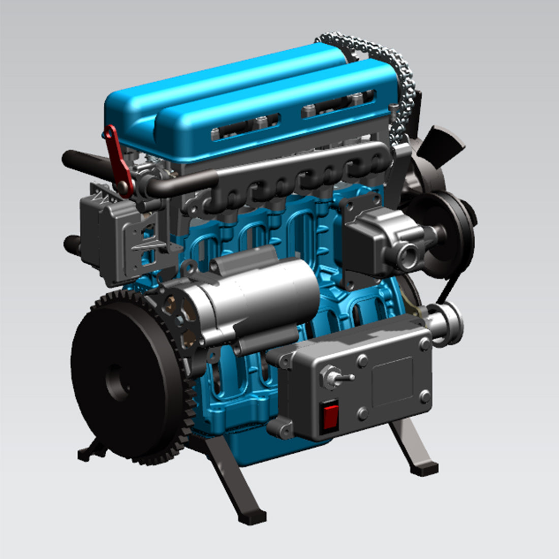TECHING DM111 DIY 4-Cylinder Turbocharged Engine Model Kit – All-Metal STEM Gift-helloworld7