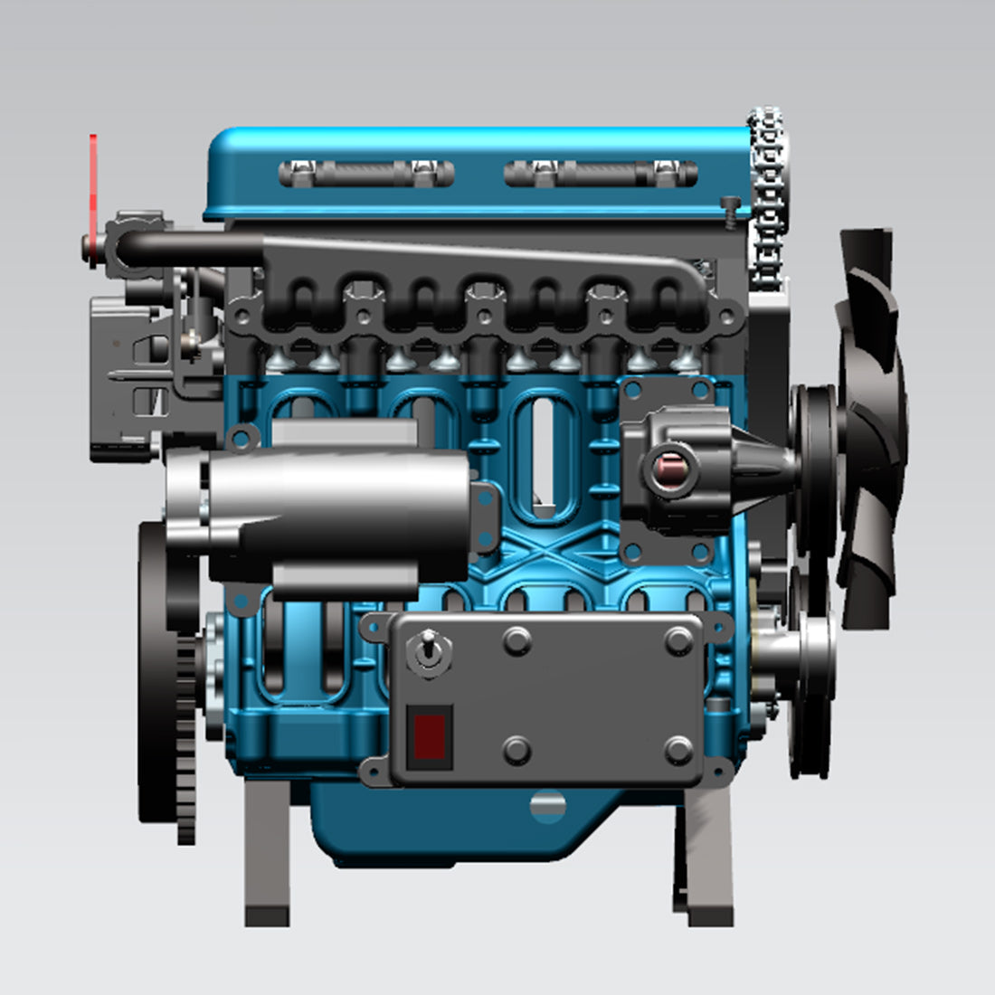 TECHING DM111 DIY 4-Cylinder Turbocharged Engine Model Kit – All-Metal STEM Gift-helloworld7