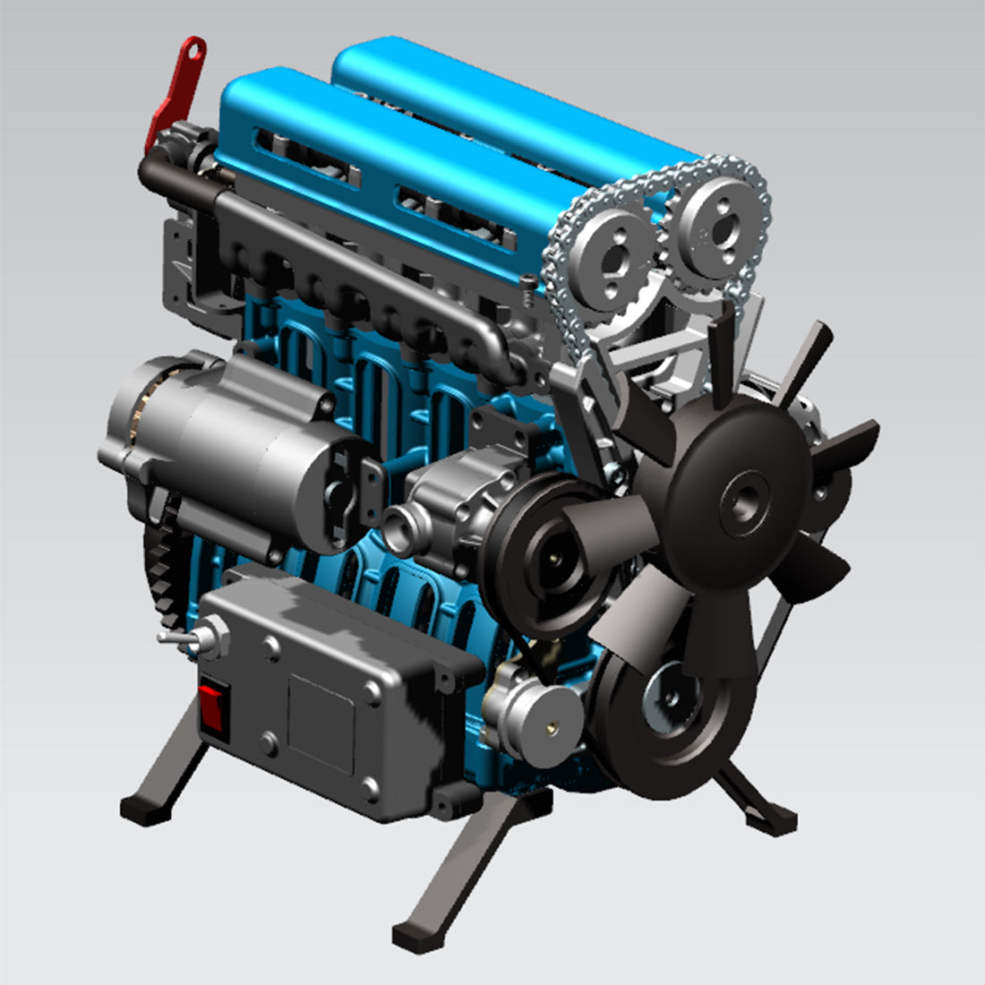 TECHING DM111 DIY 4-Cylinder Turbocharged Engine Model Kit – All-Metal STEM Gift-helloworld7